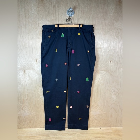 Polo Ralph Lauren Other - Polo by Ralph Lauren Black Embroidered Chino Pants